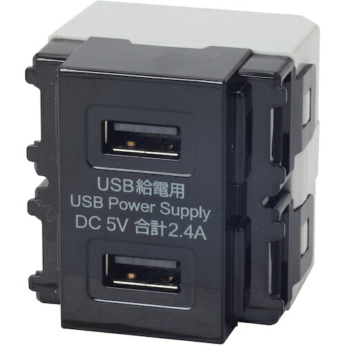 TERADA　埋込ＵＳＢ給電用コンセント　【品番：USB-R3701BK】
