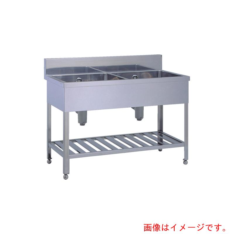 【別途送料あり】テラオカ 2S75-45S ステンレス製2槽シンク 奥行450mm SUS304 【品番:10-1104-50】