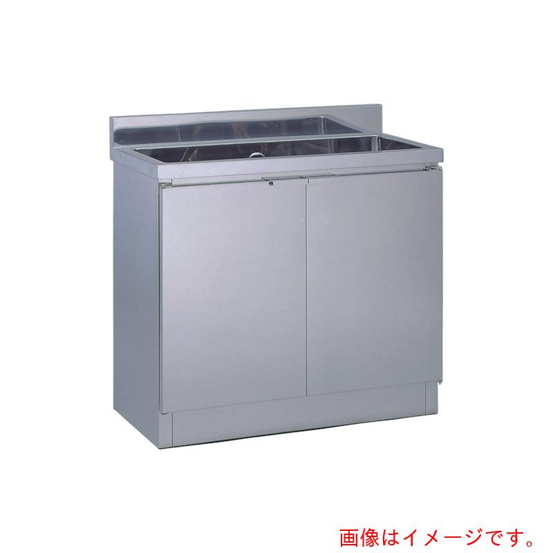 【別途貨物輸送あり】テラオカ １－９６ＣＳ 収納家具式シンク１槽 ＳＵＳ４３０ 【品番：10-1110-13】
