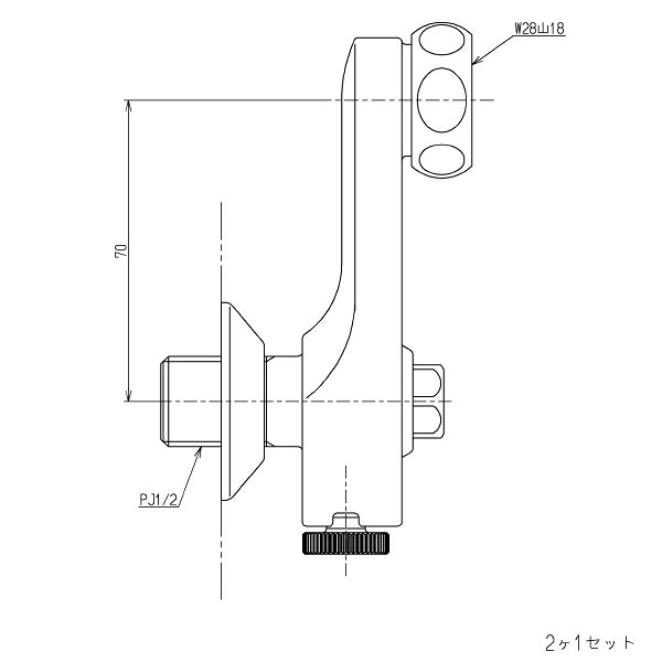 TOTO 止水栓付打っ付け脚（サーモ用、調圧機構付、冷ややかさ地用） 【品番：THD62-1】