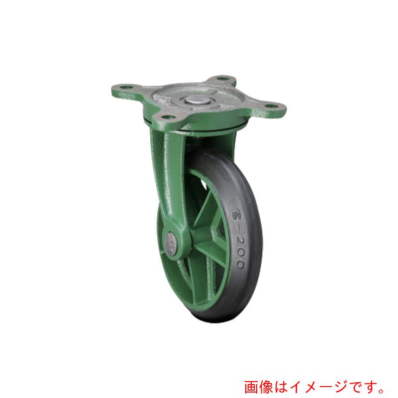 東北車輛製造所　鋳物製キャスター　標準型自在金具付ゴム車輪　１２５パイ　【品番：125BRA】