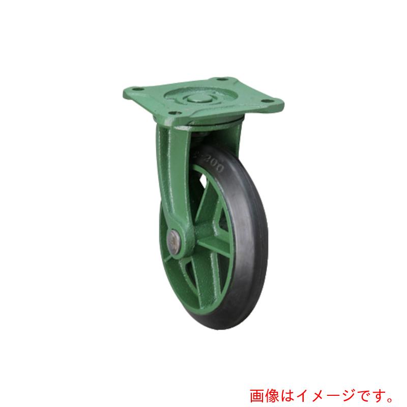 東北車輛製造所　鋳物製キャスター　標準型自在金具付ゴム車輪　１２５パイ　【品番：125PBRA】