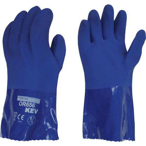 東和会社企業（TOWA） ビニスター まとめ買い 耐切創グローブ 耐油ビニスターＫＥＶ ９／Ｌ （１２双入） 【品番：OR656-9】