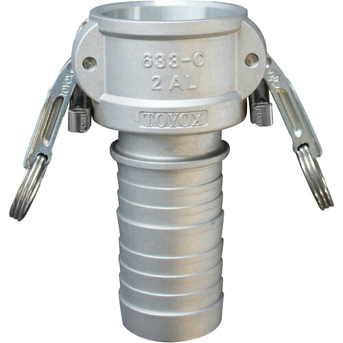 トヨックス（TOYOX）　カムロック　ツインロックタイプカプラー　ホースシャンク　アルミ　６３３－ＣＬ　２－１／２インチ　ＡＬ　【品番：633-CL-2-1/2-AL】