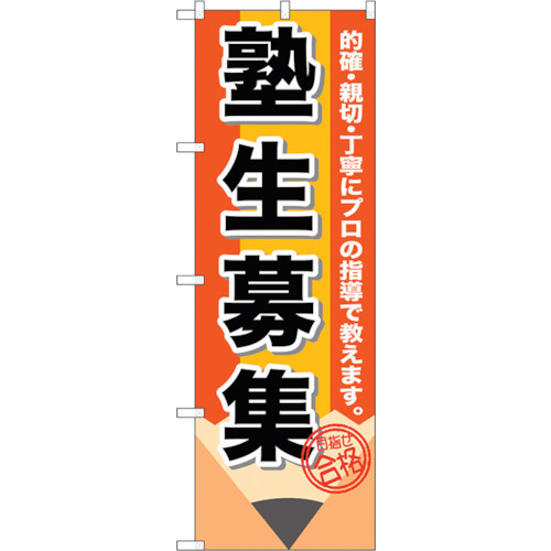 【別途送料あり】トレード　ｓｉｇｎ　ｃｉｔｙ　のぼり旗　塾生募集　鉛筆　Ｎｏ．ＧＮＢ－１５７４　Ｗ６００×Ｈ１８００　【品番：6300012213】
