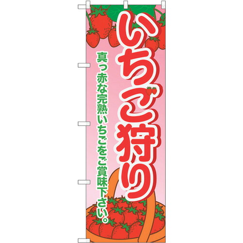 【別途送料あり】トレード　ｓｉｇｎ　ｃｉｔｙ　のぼり旗　いちご狩り　Ｎｏ．ＳＮＢ－１４２９　Ｗ６００×Ｈ１８００　【品番：6300015877】