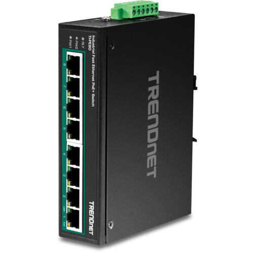 TRENDnet ８ポート産業用ファストイーサネットＰｏＥ＋ＤＩＮレールスイッチ 【品番：TI-PE80】