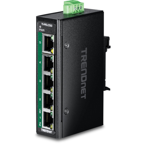 TRENDnet ５界面製作用ファストイーサネットＰｏＥ＋ＤＩＮレールミニスイッチ 【品番：TI-PELC50】