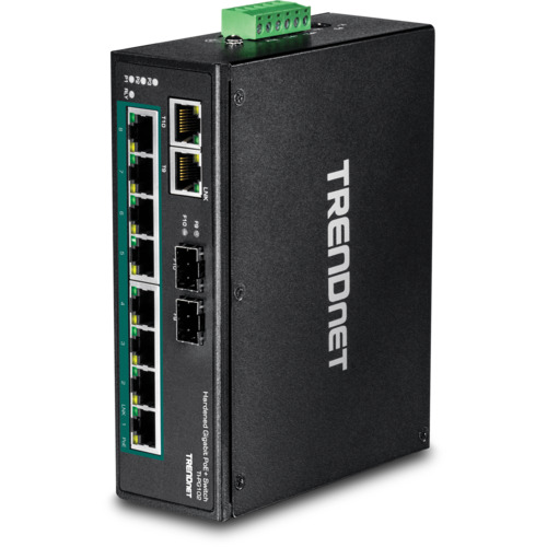 TRENDnet　１０ポート　産業用ギガビットＰｏＥ＋　ＤＩＮレールスイッチ　ＴＩ‐ＰＧ１０２　【品番：TI-PG102】