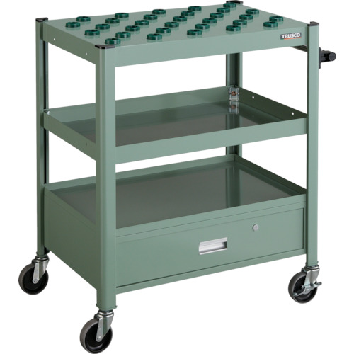 トラスコ中山（TRUSCO）　TRUSCO　ＴＣＷ型ツーリングワゴン　＃３０Ｘ３０個　引出し付　緑　【品番：TCW-T302DA】｜住設プロ　店