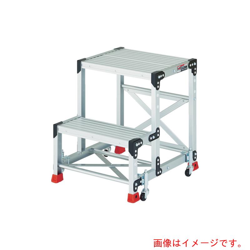 トラスコ中山（TRUSCO）　TRUSCO　作業用踏台　２段　スプリングキャスター付　天板高さ０．６ｍ　【品番：TSF-266SC1A】