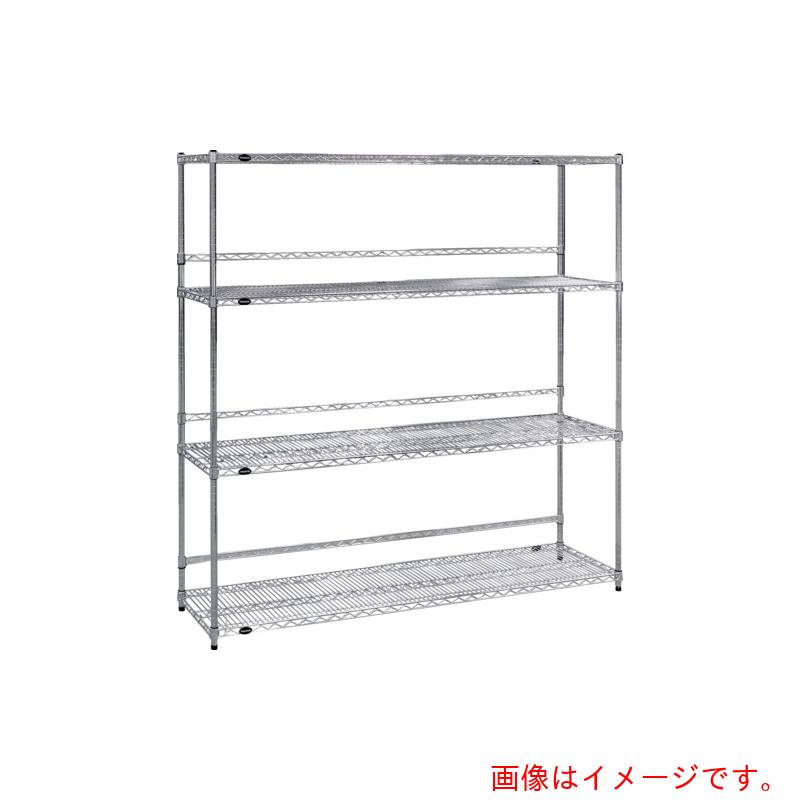 【別途送料あり】トラスコ中山（TRUSCO）　TRUSCO　ステンレス製メッシュラック　Ｗ１８２４ＸＤ４５７ＸＨ１８３８　４段　　バックバー付　【品番：TSMBB6644】｜住設プロ　店 104,187円