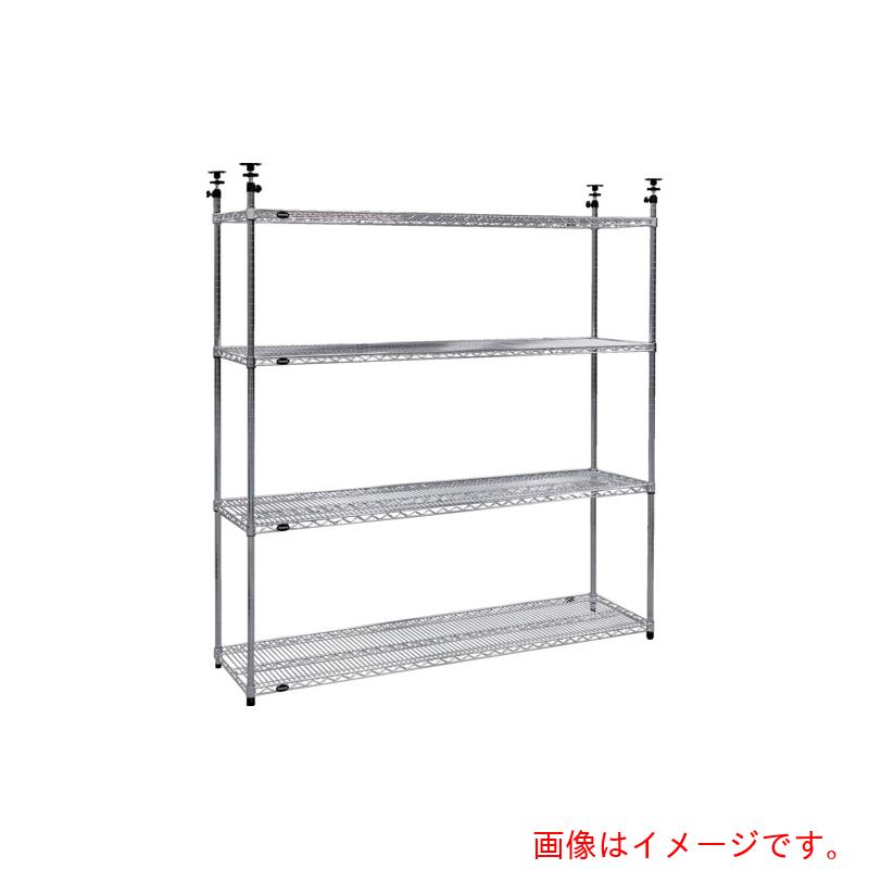 【別途貨物輸送あり】トラスコ中山（TRUSCO） TRUSCO ステンレス鋼製メッシュテンションラック Ｗ１８２４ＸＤ４５７ＸＨ１９７８－２４７８ ４段 【品番：TSMT644】