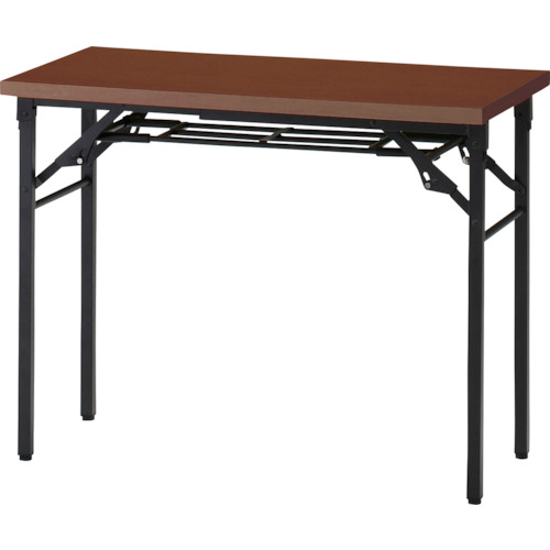 トラスコ中山（TRUSCO）　TRUSCO　折りたたみ会議テーブル　９００Ｘ４５０ＸＨ７００　棚板付　ウォールナット　【品番：TSTT-0945-WN】