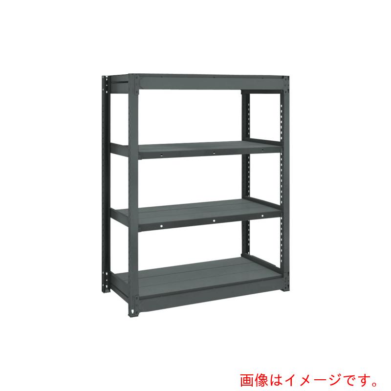【別途送料あり】トラスコ中山（TRUSCO）　TRUSCO　ＴＵＧ型軽量ボルトレス棚　黒　１００ｋｇ　単体型　１２４０×６２４×Ｈ１２００　４段　【品番：TUG100-44L-4-BK】