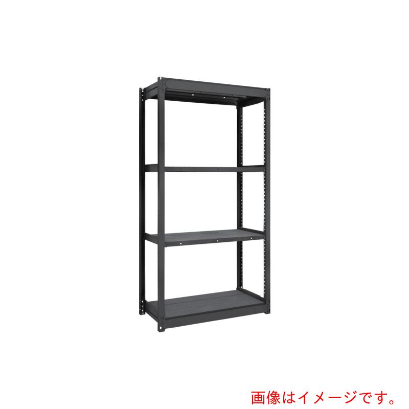 【別途貨物輸送あり】トラスコ中山（TRUSCO） TRUSCO ＴＵＧ型軽さ棚 黒 １００ｋｇ単体 １２４０Ｘ３２４ＸＨ１８００ ４段 【品番：TUG100-64K-4-BK】