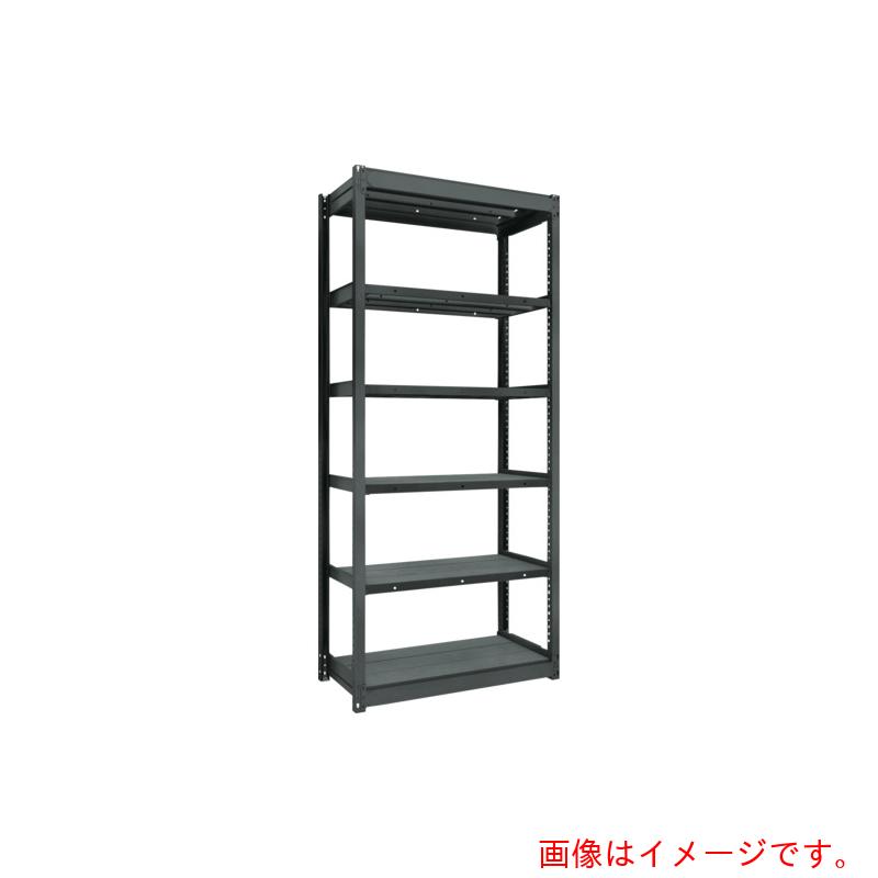 【別途送料あり】トラスコ中山（TRUSCO）　TRUSCO　ＴＵＧ型軽量ボルトレス棚　黒　１００ｋｇ　単体型　１２４０×３２４×Ｈ２１００　６段　【品番：TUG100-74K-6-BK】