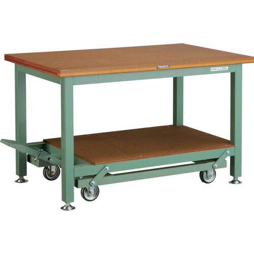 【別途送料あり】トラスコ中山(TRUSCO) TRUSCO 重荷重作業台移動式(3000kg)TWC型 1200X750XH740 基本タイプ グリーン色 【品番:TWC-1200】|住設プロ 店
