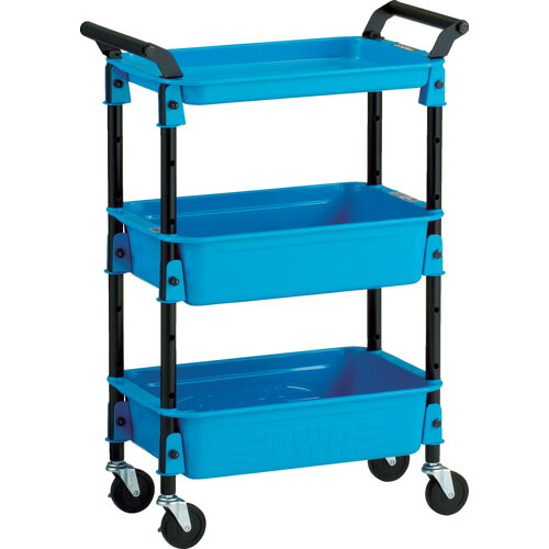 トラスコ中山(TRUSCO) TRUSCO ツールワゴンロイヤル586×320×833深2浅1 スカイ 【品番:TWR-4-SB】|住設プロ 店