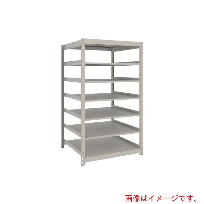 【別途送料あり】トラスコ中山（TRUSCO）　TRUSCO　スチールラック　薄板ラック（棚板分割タイプ、耐荷重１００Ｋｇ）１２００×５９５×Ｈ１５００　７段単体　　ネオグレー　【品番：UL5467】