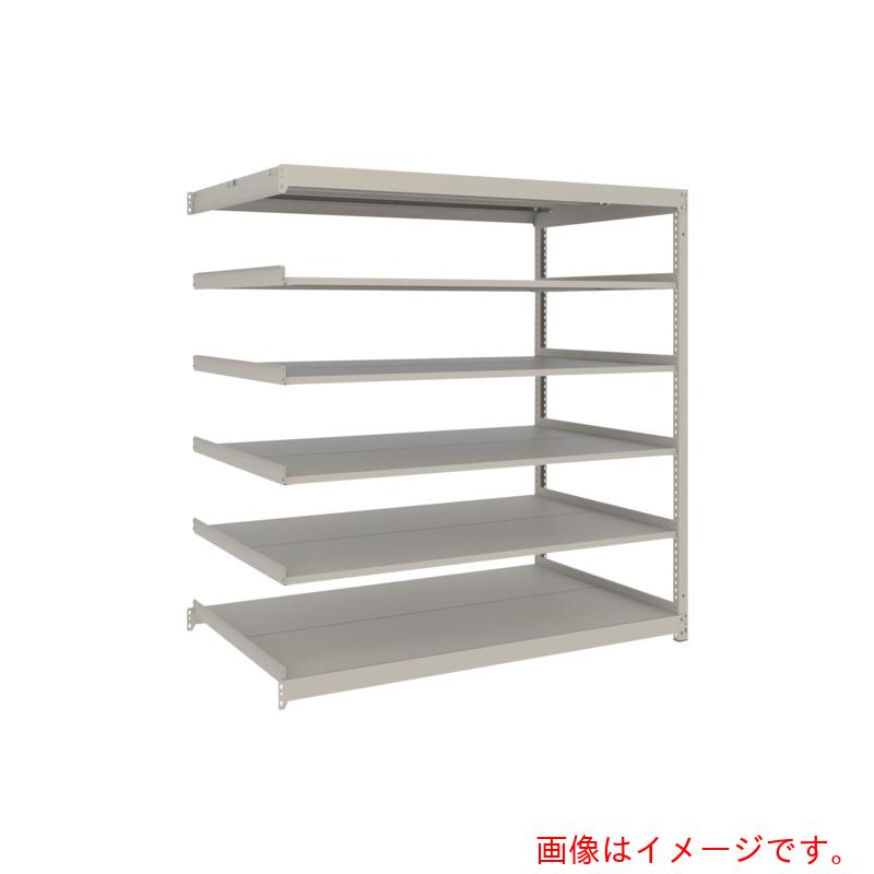 【別途送料あり】トラスコ中山（TRUSCO）　TRUSCO　スチールラック　薄板ラック（棚板分割タイプ、耐荷重１００Ｋｇ）１８００×５９５×Ｈ１５００　６段連結　　ネオグレー　【品番：UL5666B】