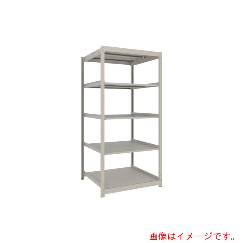 【別途送料あり】トラスコ中山（TRUSCO）　TRUSCO　スチールラック　薄板ラック（棚板分割タイプ、耐荷重１００Ｋｇ）９００×５９５×Ｈ１８００　５段単体　　ネオグレー　【品番：UL6365】