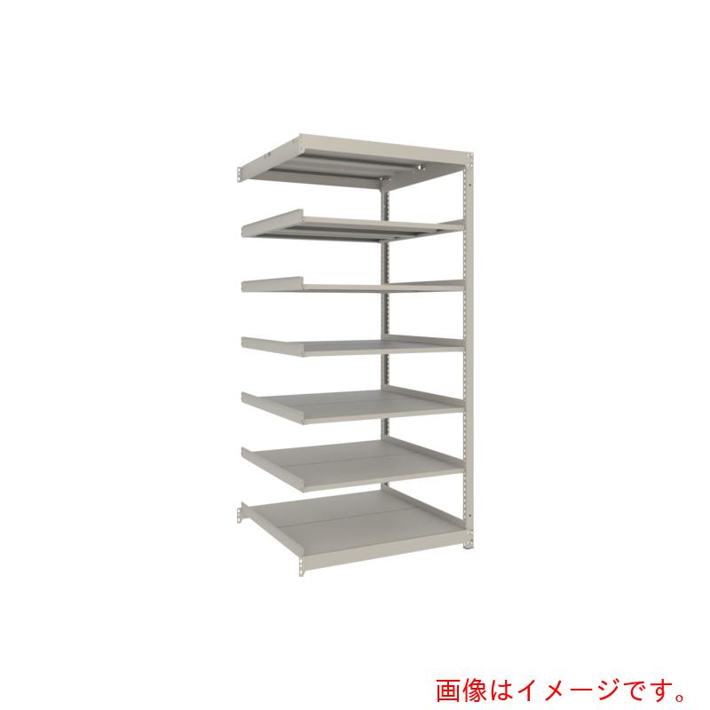 【別途送料あり】トラスコ中山（TRUSCO）　TRUSCO　スチールラック　薄板ラック（棚板分割タイプ、耐荷重１００Ｋｇ）１２００×８７５×Ｈ１８００　７段連結　　ネオグレー　【品番：UL6497B】