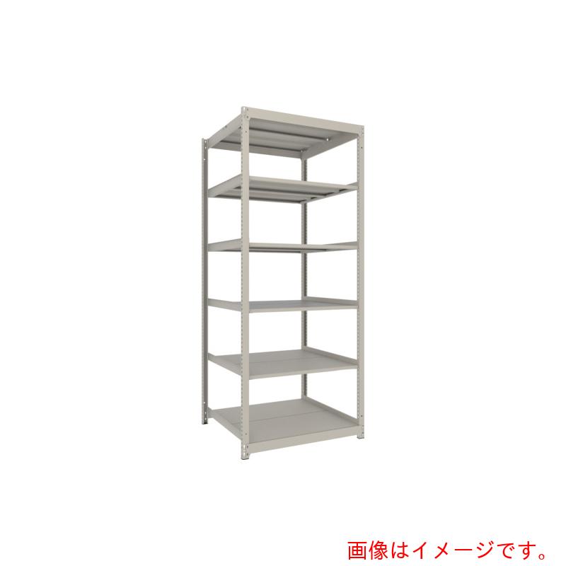【別途送料あり】トラスコ中山（TRUSCO）　TRUSCO　スチールラック　薄板ラック（棚板分割タイプ、耐荷重１００Ｋｇ）９００&times;５９５&times;Ｈ２１００　６段単体　　ネオグレー　【品番：UL7366】｜住設プロ　店