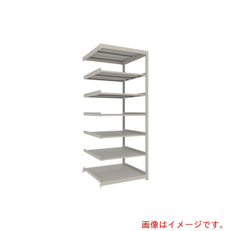 【別途送料あり】トラスコ中山（TRUSCO）　TRUSCO　スチールラック　薄板ラック（棚板分割タイプ、耐荷重１００Ｋｇ）１２００×５９５×Ｈ２１００　７段連結　　ネオグレー　【品番：UL7467B】