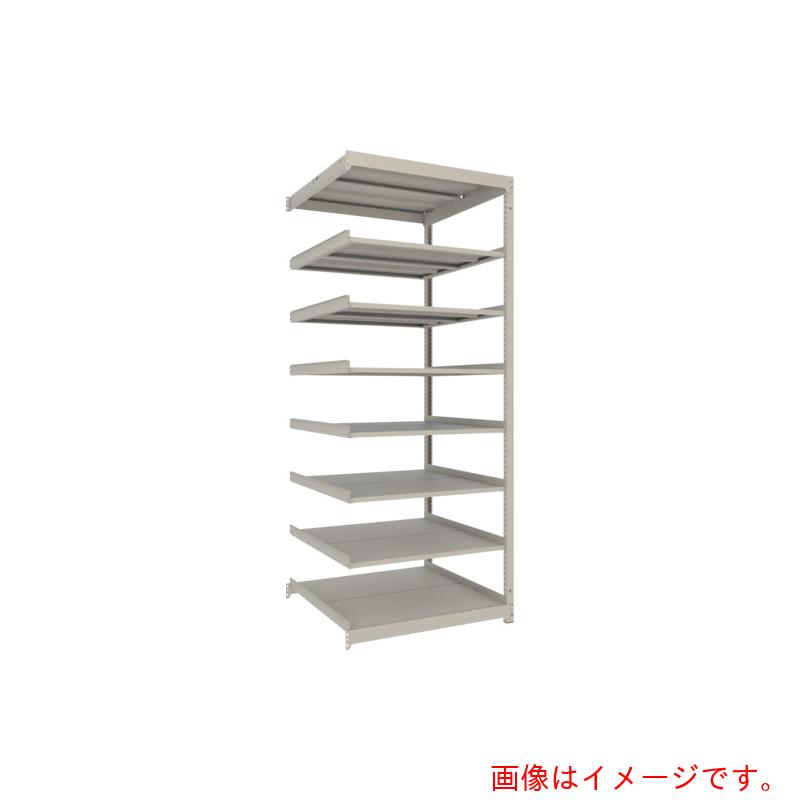 【別途送料あり】トラスコ中山（TRUSCO）　TRUSCO　スチールラック　薄板ラック（棚板分割タイプ、耐荷重１００Ｋｇ）９００×８７５×Ｈ２４００　８段連結　　ネオグレー　【品番：UL8398B】