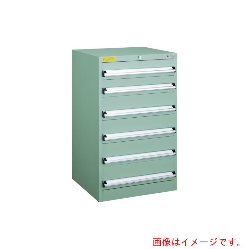 【別途貨物輸送あり】トラスコ中山（TRUSCO） TRUSCO ＶＥ６Ｓ型中量押し込み ６００×５５０×Ｈ１０００ 抽き出し６段 【品番：VE6S-1009】