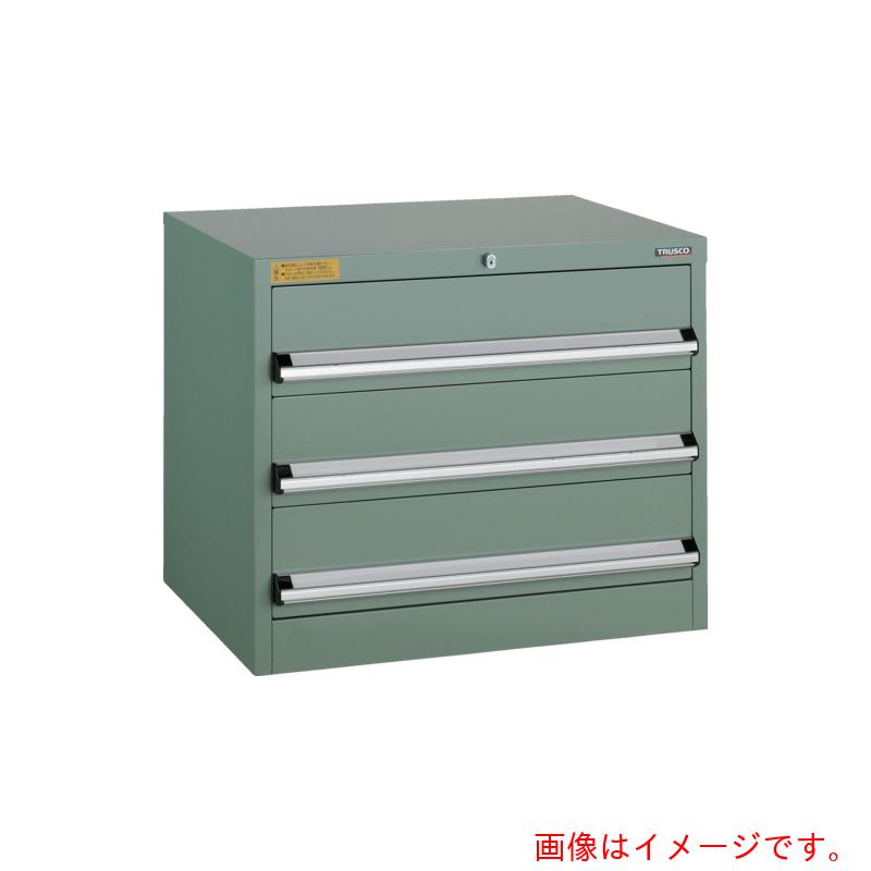 【別途貨物輸送あり】トラスコ中山（TRUSCO） TRUSCO ＶＥ９Ｓ型中量押し入れ ８８０Ｘ５５０ＸＨ６００ 抽き出し３段 【品番：VE9S-608】