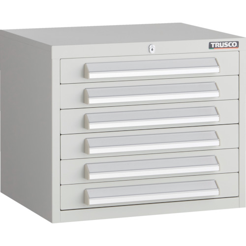 トラスコ中山（TRUSCO） TRUSCO ＷＬＶＲ型押し入れ ５００Ｘ４１２ＸＨ４２０ 抽き出し６段 白いこと色 【品番：WLVR-421-W】