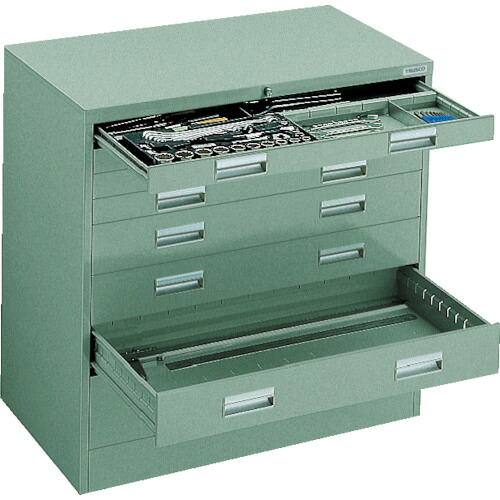 【別途貨物輸送あり】トラスコ中山（TRUSCO） TRUSCO ＷＶＲ型押し入れ ８８０Ｘ５００ＸＨ８８０ 抽き出し８段 【品番：WVR-L8W】