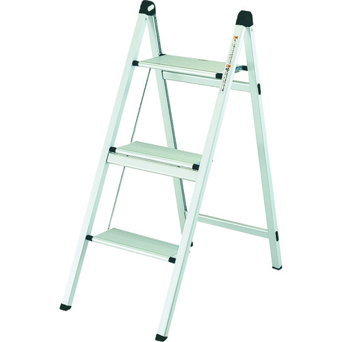 トラスコ中山(TRUSCO) 薄型幅広踏台(片側昇降タイプ) 3段 高さ800mm 【品番:TAU-3UF】