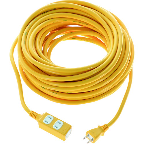 トラスコ中山（TRUSCO）　ソフトタイププラグ　３個口タップ型　２０ｍ　イエロー　【品番：TRIS15-203-Y】