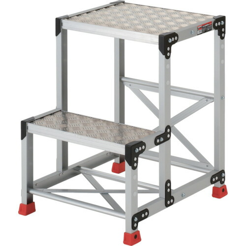 トラスコ中山（TRUSCO） 進め方用踏台 軽銀製・縞板印字機 天板大きさ５００Ｘ４００ＸＨ７００ 【品番：TSFC-257】 はしご-はしご・作業台