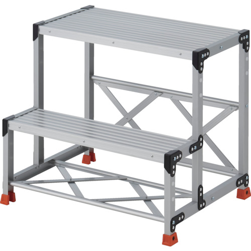トラスコ中山（TRUSCO）　作業用踏台　２段　　ステップ奥行２００　高さ０．７０ｍ　天板８００Ｘ４００　【品番：TSF-287】