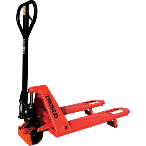 【別途貨物輸送あり】トラスコ中山（TRUSCO） ハンドパレットトラック１ｔ用 Ｌ８５０Ｗ５２０ 軽さ型低床 ステアリングホイールカバー付き添い人 【品番：THPT10-85-52ST-CV】