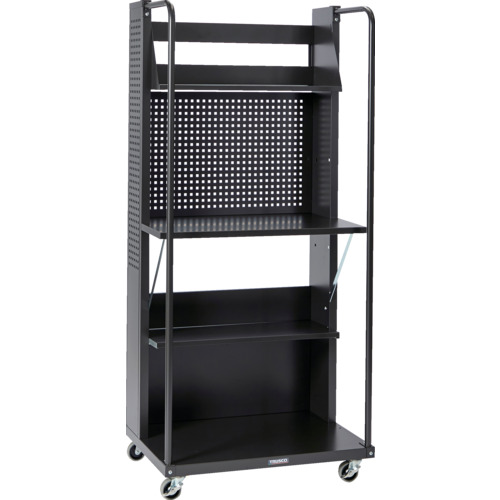 【別途送料あり】トラスコ中山（TRUSCO）　移動式テーブル付シェルフ　ブラック　【品番：VTLW-1800TB-BK】