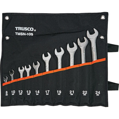 トラスコ中山（TRUSCO）　コンビネーションスパナセット（パネルタイプ） （10本組）　【品番：TMSN-10S】