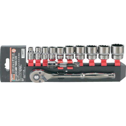 トラスコ中山（TRUSCO）　ソケットレンチセット 12角タイプ 差込角9.5 12S　【品番：TSW3-12S】
