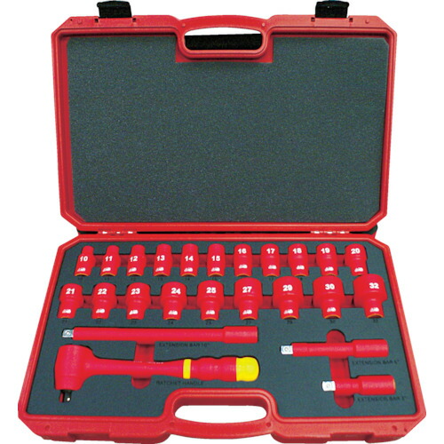 トラスコ中山（TRUSCO） 絶縁ソケットレンチセット（6角タイプ）差込角12.7mm 【品番：TZSW4-24S】
