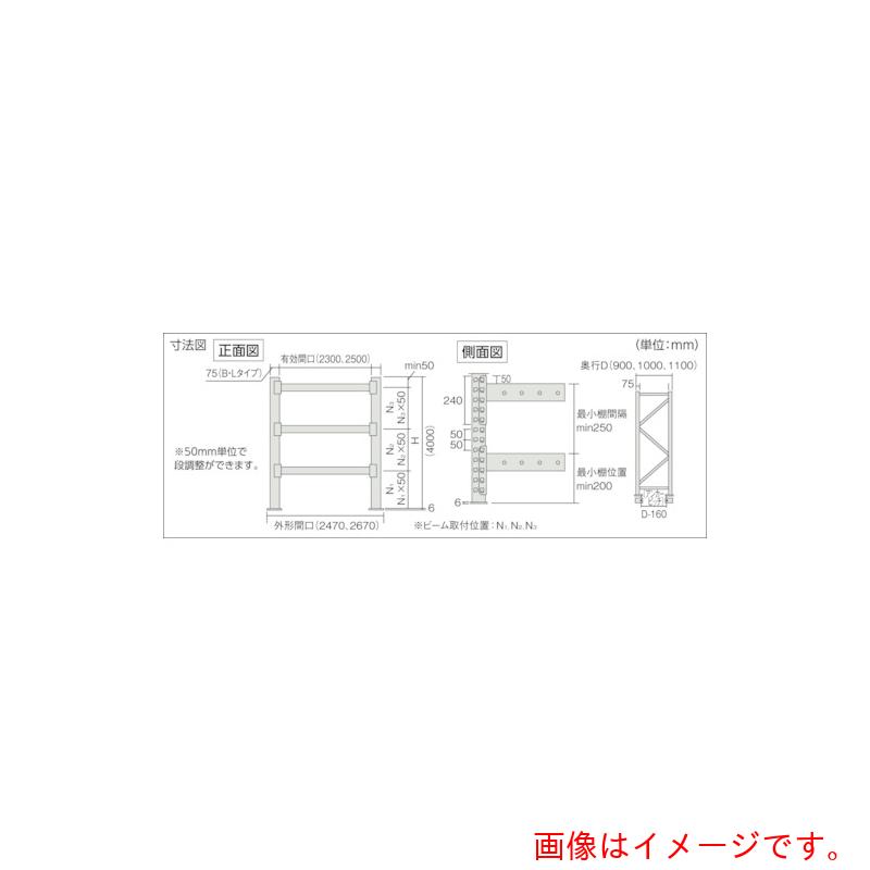 【別途送料あり】トラスコ中山（TRUSCO） TRUSCO パレットラック ２トン Ｗ２５００×Ｄ１０００×Ｈ４０００ ３段 連結 【品番：2D-40L25-10-3B】