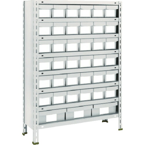 【別途送料あり】トラスコ中山（TRUSCO）　TRUSCO　スチールラック　軽量棚８７５Ｘ３００Ｘ１２００樹脂引出ＮＧ小Ｘ３６大Ｘ３　ネオグレー　【品番：43V-808E6F1】