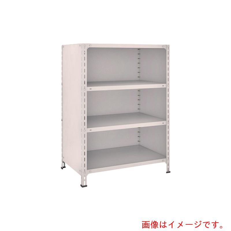 【別途送料あり】トラスコ中山（TRUSCO）　TRUSCO　スチールラック　軽量棚背板・側板付　Ｗ８７５ＸＤ６００ＸＨ１２００　４段　ネオグレー　【品番：43W-24】