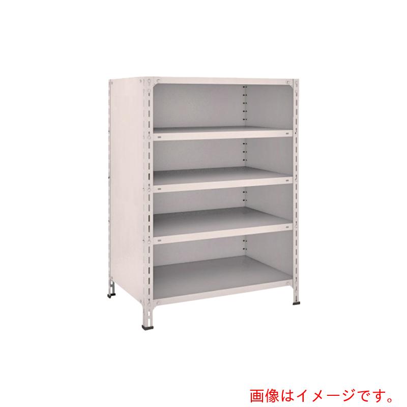【別途送料あり】トラスコ中山（TRUSCO）　TRUSCO　スチールラック　軽量棚背板・側板付　Ｗ８７５ＸＤ６００ＸＨ１２００　５段　ネオグレー　【品番：43W-25】