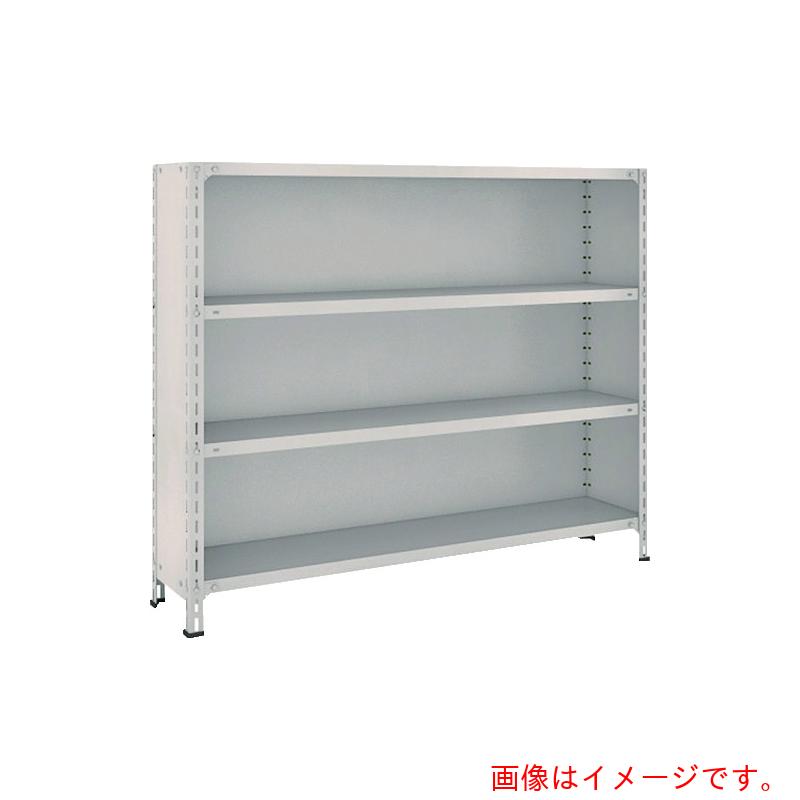 【別途送料あり】トラスコ中山（TRUSCO）　TRUSCO　スチールラック　軽量棚背板・側板付　Ｗ１５００ＸＤ３００Ｘ１２００　４段　ネオグレー　【品番：45V-24】