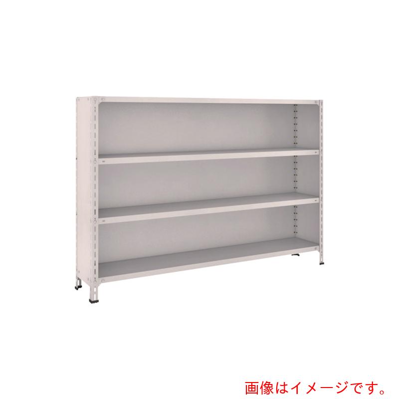 【別途送料あり】トラスコ中山（TRUSCO）　TRUSCO　スチールラック　軽量棚背板・側板付　Ｗ１８００ＸＤ３００Ｘ１２００　４段　ネオグレー　【品番：46V-24】