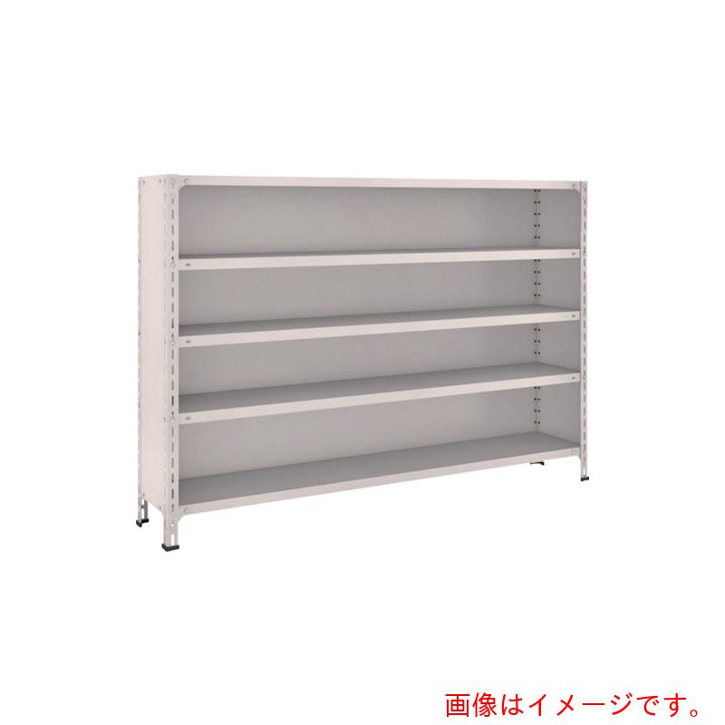 【別途送料あり】トラスコ中山（TRUSCO）　TRUSCO　スチールラック　軽量棚背板・側板付　Ｗ１８００ＸＤ３００Ｘ１２００　５段　ネオグレー　【品番：46V-25】